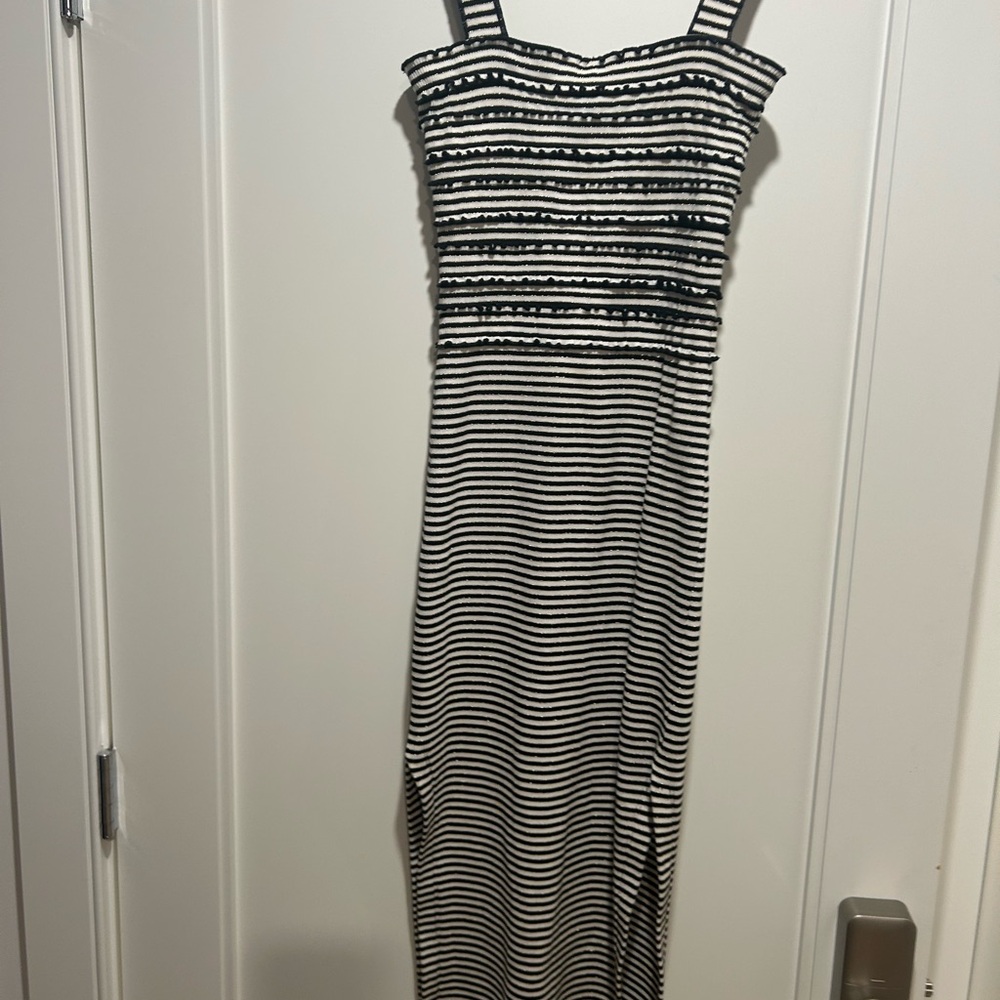 Derek Lam Black and White Striped Maxi Dress